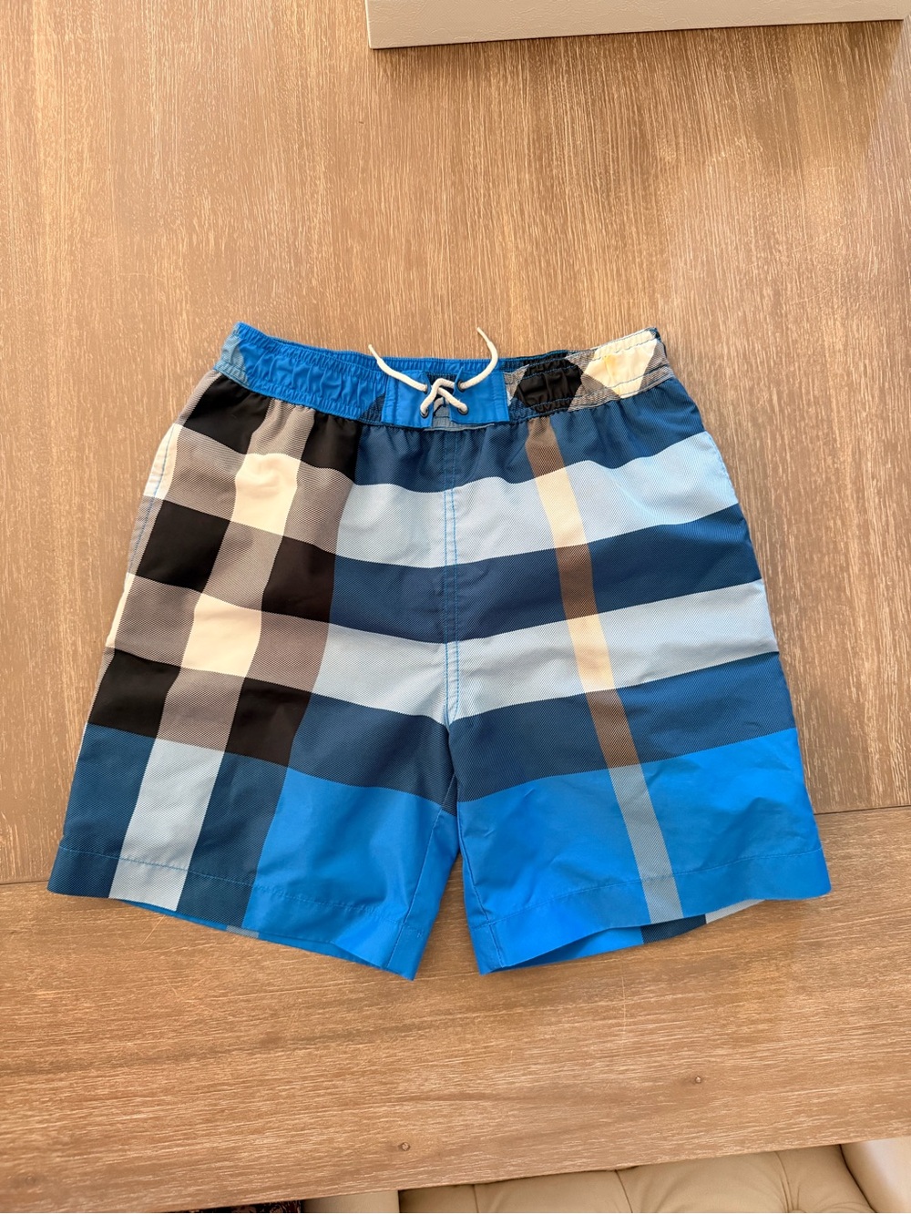 Burberry Blue Plaid Kids Swim Shorts